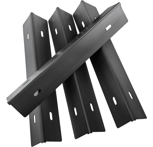 4-pack enameled steel replacement sear plates on white background, for Napoleon Freestyle 425 and Legend 425 grills.