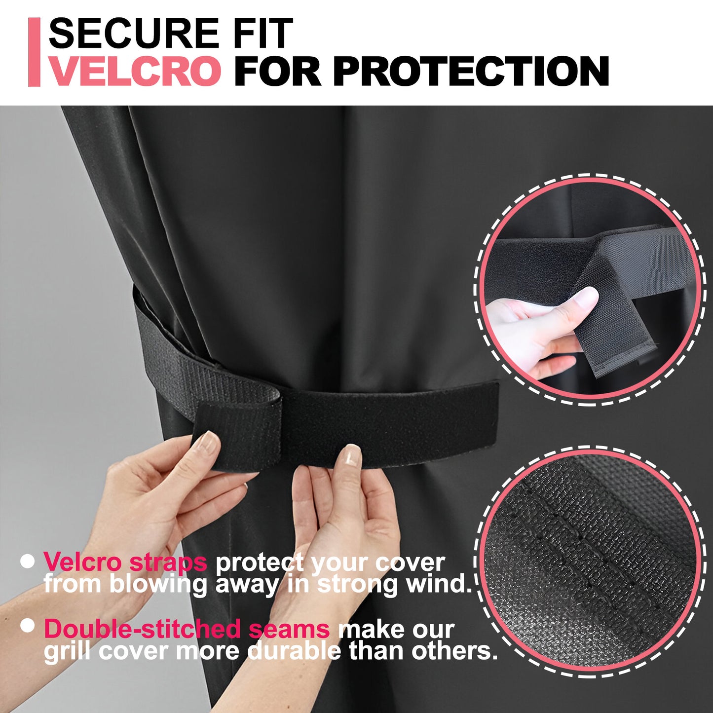 7105 BBQ Grill Cover for Weber Spirit 200 Series Grills with Folding Side Shelves, 600D Oxford Fabric, Heavy Duty & Waterproof, PU Cover for Weber Spirit E-210 (76 L x 66 W x 109 H cm)
