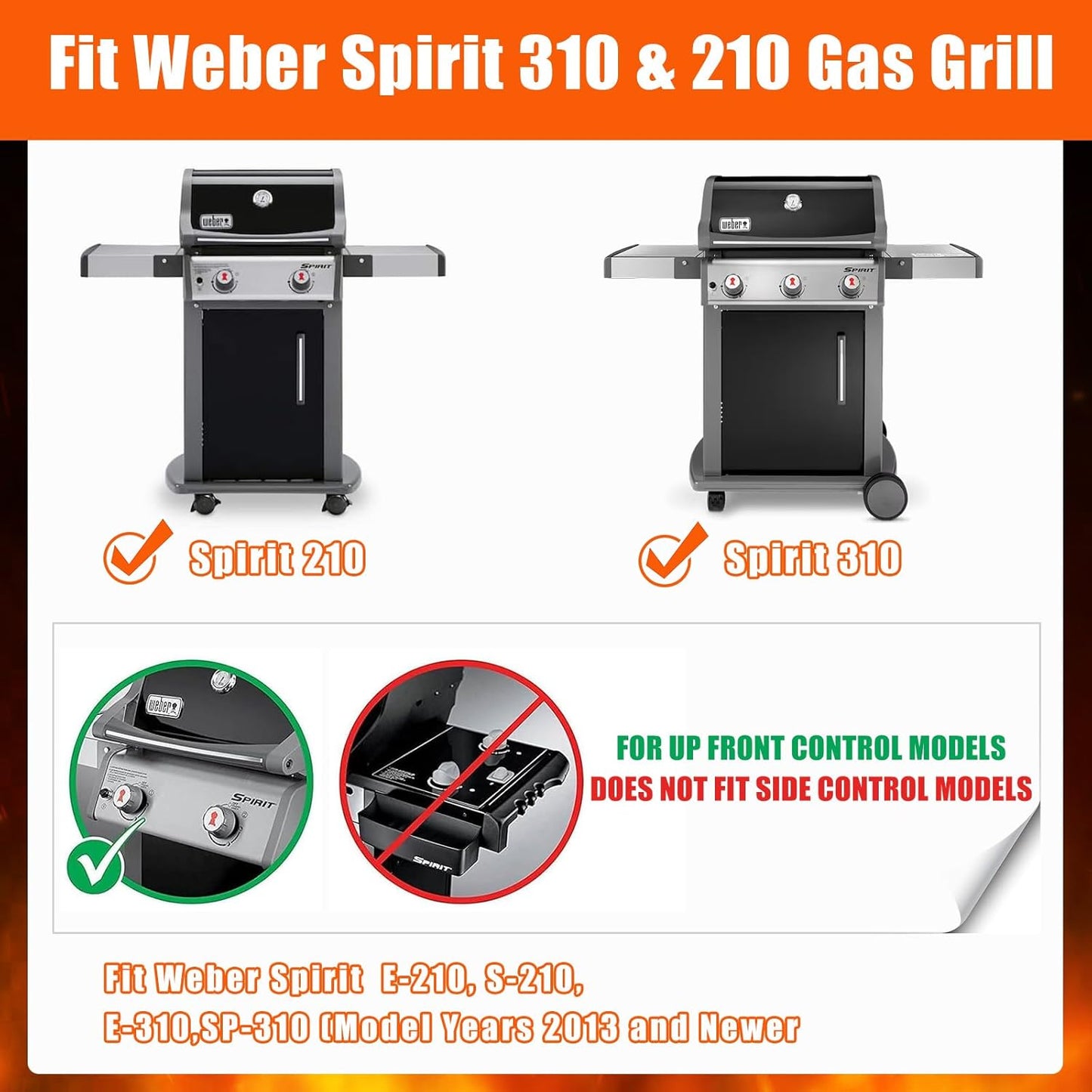 7642 Grill Igniter Kit for Weber Spirit 310 & 210 Gas Grill Models with Up Front Controls(Model 2013 and Newer) Barbecue Grill Igniter Kit for E-210,S-210,E-310, SP-310 Igniter Button Replacement Part