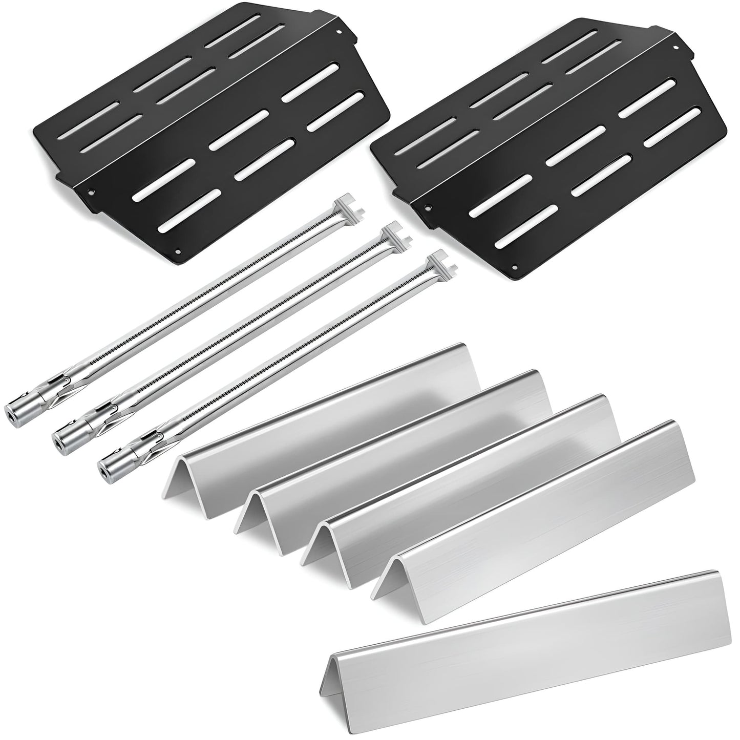 7620 Flavorizer Bars (Brænderbeskyttere), 7622 Varmereflektor og 62752 Brændere til Weber Genesis 300-serien – E-310/E-320/E-330/S-330 Gasgrill med Frontmonterede Betjeningsknapper