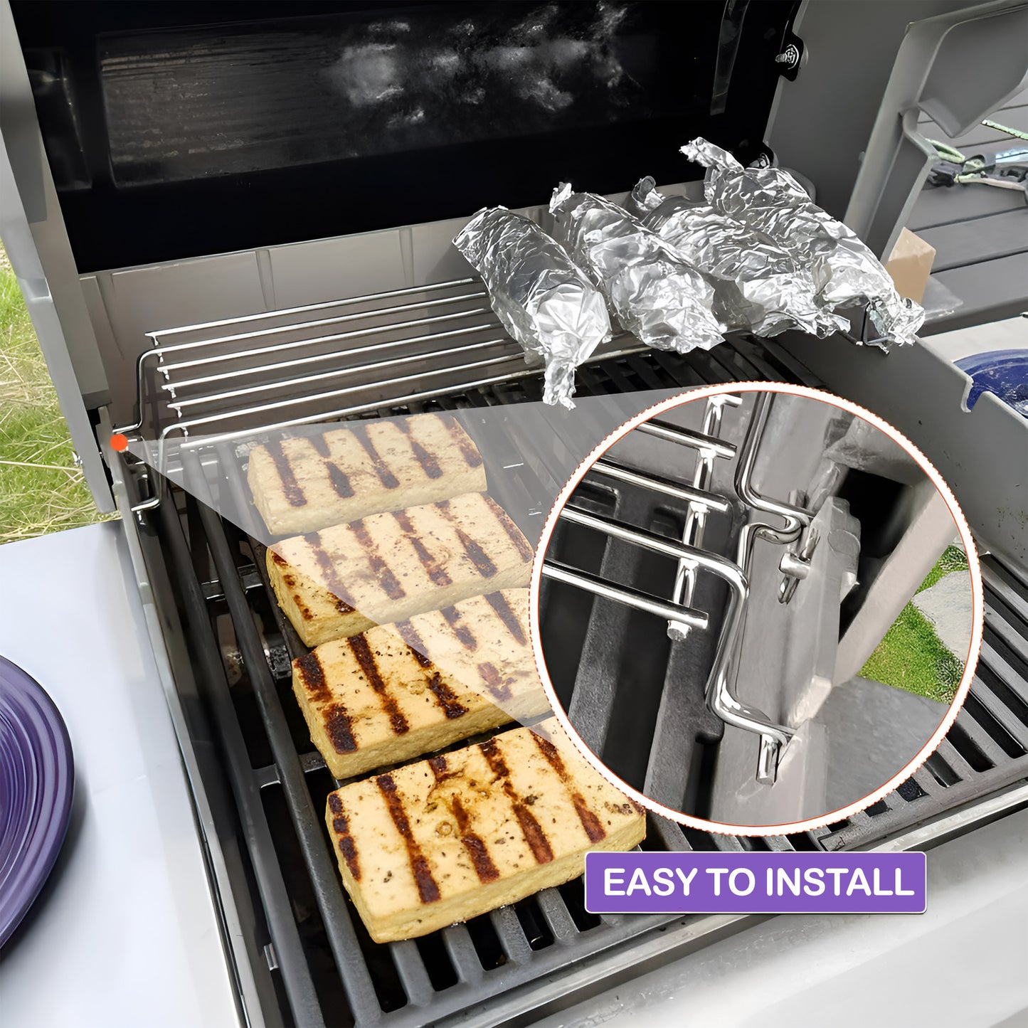 7640 Warming Rack for Weber Spirit 200 & Spirit II 200 Grills (E-210, E-220, S-210, S-220) with Front Controls, Stainless Steel