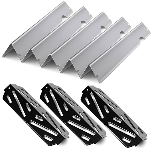66795 Flavorizer Bars & 66040 Heat Deflectors Set for Weber Genesis II 300 / LX 300 Series - Genesis II E-310/ E-315/ S-335 Grill Parts, Stainless Steel