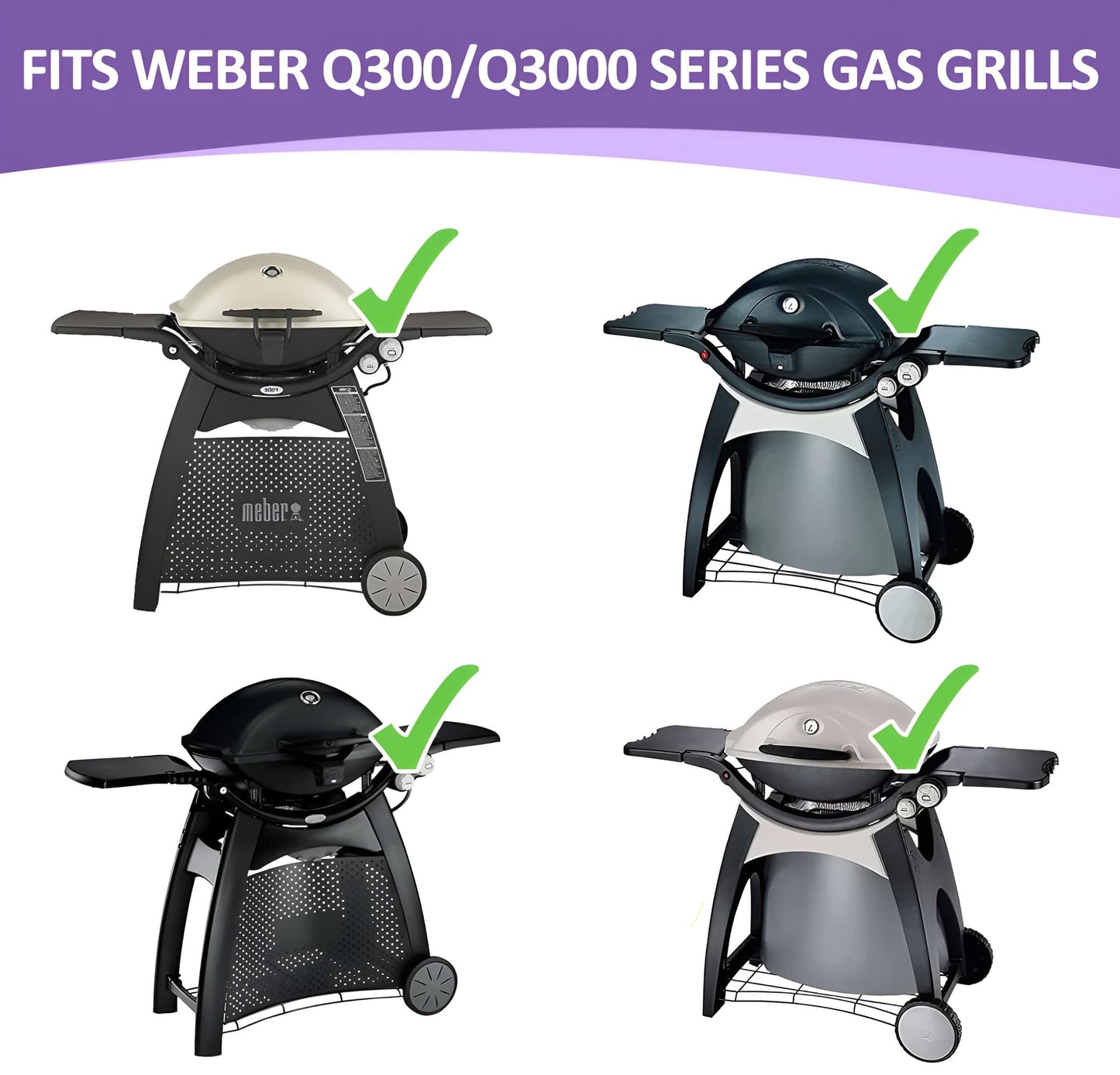65032 Brændere til Weber Q 300/3000-seriens grill - Q300/Q320/Q3000/Q3200, Weber Q grilldele, 58 cm