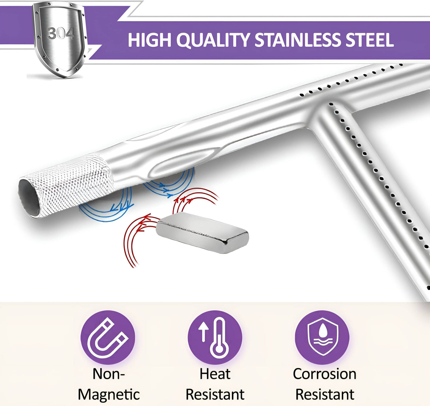 60040/69957/41657 Brænder til Weber Q 100/1000-seriens grille (Q1000, Q1200, Q100, Q120, Baby Q) - 43 cm, Weber Q grill reservedele