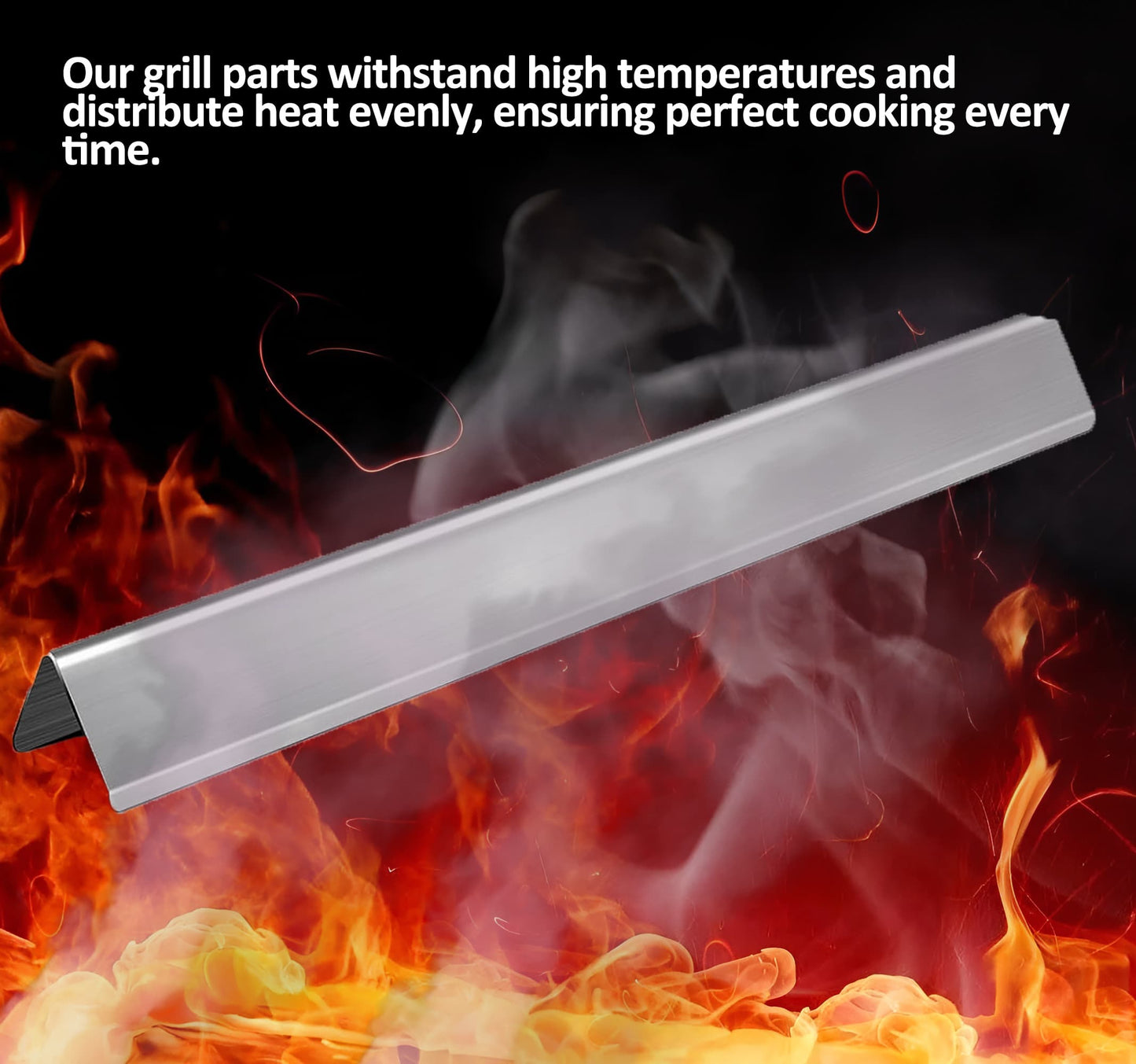 7620 / 7621 Flavorizer Bars (Brænderbeskyttere) til Weber Genesis 300-seriens gasgrill - E-310/E-320/E-330 (Frontmonterede brænderknapper), Rustfrit stål