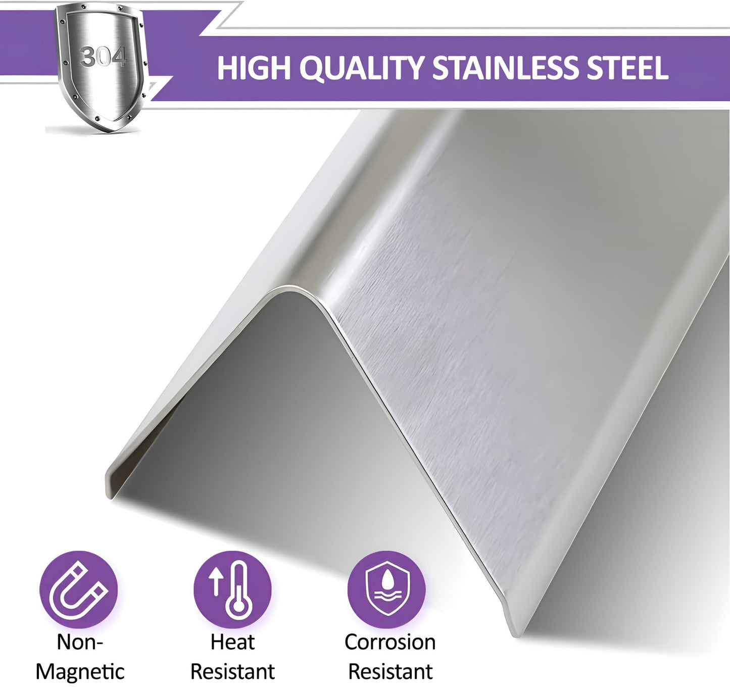 7620 / 7621 Flavorizer Bars (Brænderbeskyttere) til Weber Genesis 300-seriens gasgrill - E-310/E-320/E-330 (Frontmonterede brænderknapper), Rustfrit stål