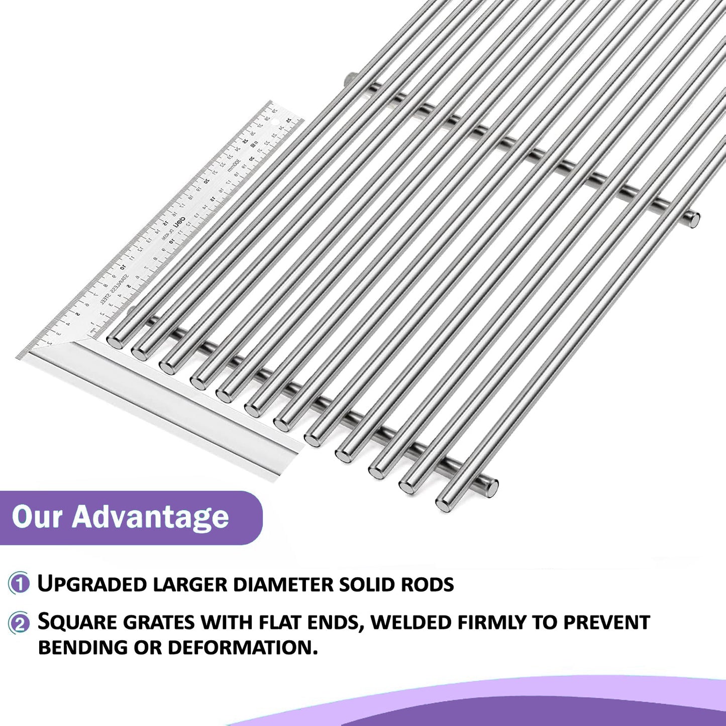 Grill Grates for Napoleon Freestyle 365, Legend 365 & Rogue 365 – 2 Equal Size Grates – SS 304 Stainless Steel, 2-Pack