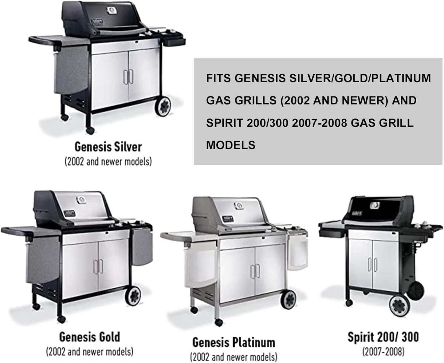 Grill Igniter Replacement Kit for Weber 7510 Fits Genesis Silver/Gold/Platinum Gas Grills (2002 and Newer) and Spirit 200/300 Grills (2007-2008)
