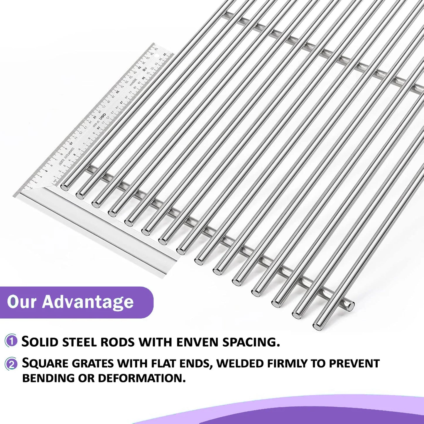 Replacement Grill Grates for Napoleon Prestige 500 & Prestige PRO 500 – SS 304 Stainless Steel, 2-Pack
