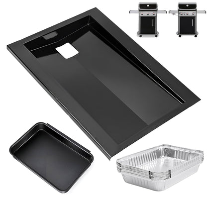 69804 Grease Tray with Grease Cup for Weber Spirit 300 Series Grills (E310/ E320/ S310/ S320) , 44.5 cm x 31cm Replacement Drip Tray