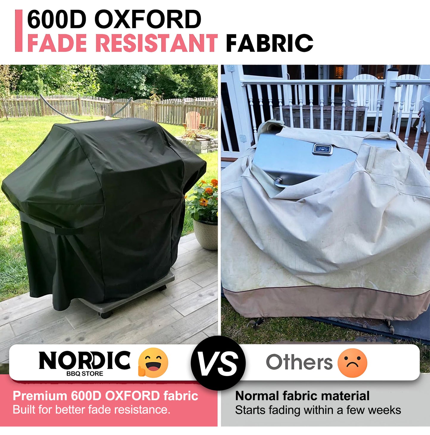 7106 BBQ Grila Pārsegs Weber Spirit 200, Spirit 300, Spirit II 200, Genesis Silver A/B & vairāk, 600D Oxford Audums, Izturīgs & Ūdensnecaurlaidīgs, PU Pārsegs Weber E310, E315, E330 Gāzes Griliem (132 P x 66 D x 109 A cm)