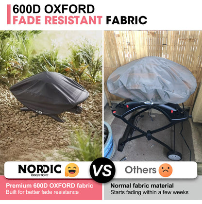 7111 BBQ Grill Cover til Weber Q200 & Q2000 Serien Grills, 600D Oxford Stof, Kraftig & Vandtæt, PU Cover til Weber Q200, Q220, Q240, Q2000, Q2200, Q2400 Gasgrill (83 L x 49 B x 38 H cm)