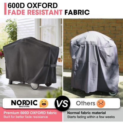 7112 Weber Grillbetræk til Q200, Q2000, Q2200, Q2400, Q300, Q320, Q3000, Q3200 Grills, 600D Oxford-stof, kraftig og vandtæt, PU-betræk til Weber Q-seriens gasgrill (99 L x 57 B x 144 H cm)
