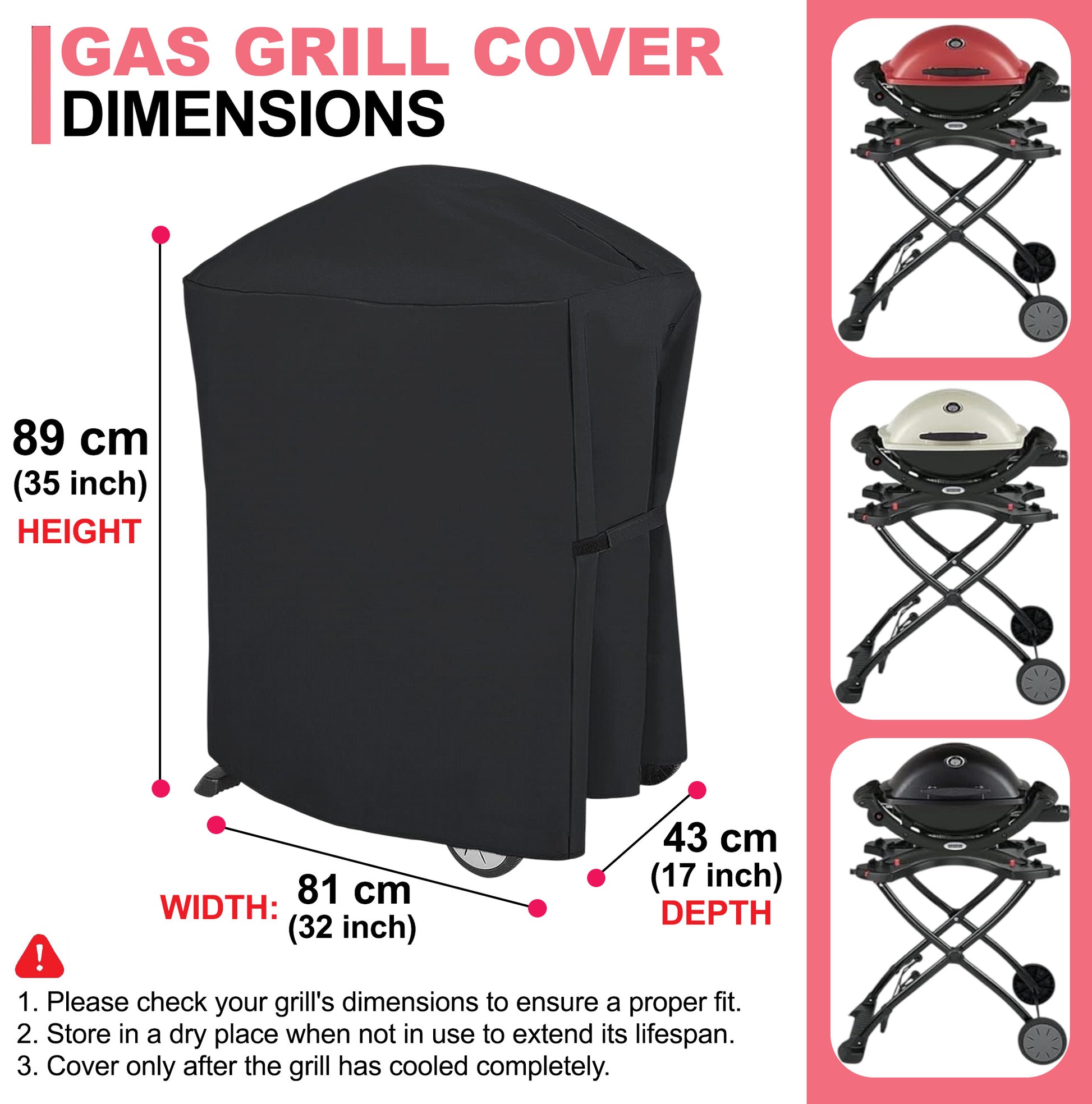 7113 BBQ Grill Cover for Weber Q100/Q1000/Q200/Q2000 Series Grills