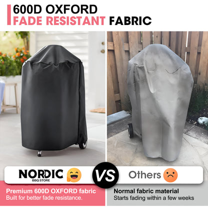 7175 Grila Pārsegs 18 collu Weber Kettle Oglekļa Grilam, 600D Oxford Audums, Izturīgs un Ūdensizturīgs, PU Pārsegs Oglekļa Grilam (58 G x 52 P x 89 A cm)