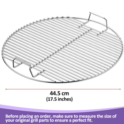 7432 Replacement Cooking Grate for Weber 47 cm Charcoal Grills (Bar B-Kettle, Smokey Mountain Cooker Smoker and One-Touch Grill), 44.5 cm, Stainless Steel