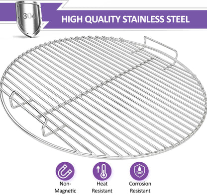 7432 Replacement Cooking Grate for Weber 47 cm Charcoal Grills (Bar B-Kettle, Smokey Mountain Cooker Smoker and One-Touch Grill), 44.5 cm, Stainless Steel