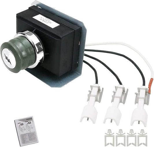 Electronic igniter kit replacing Weber 7628 for Genesis 310 & 320 gas grills with front controls