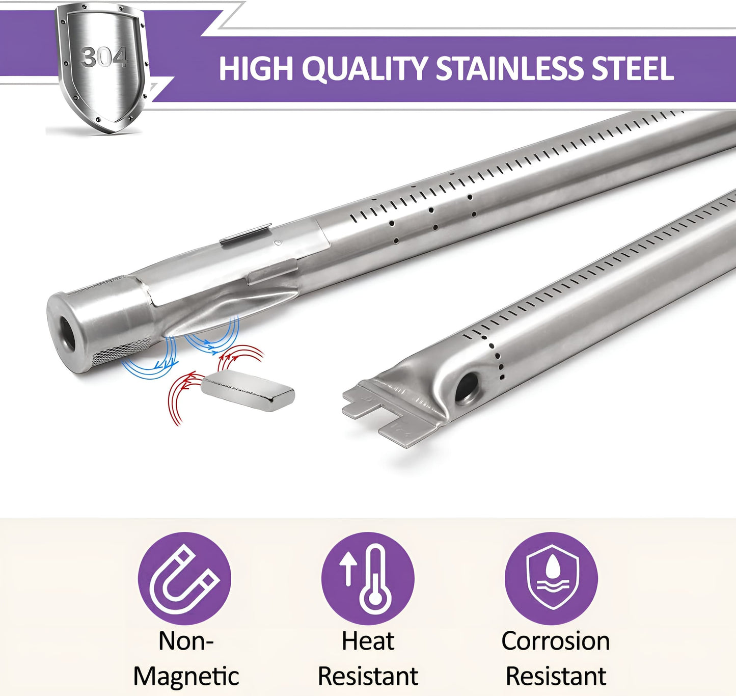 7635 Flavorizer Bars & 69785 Burners for Weber Spirit 200 / Spirit II 200 Grills | E-210, E-220, S-210, S-220 (Front Control), Weber Spirit Grill Spare Parts