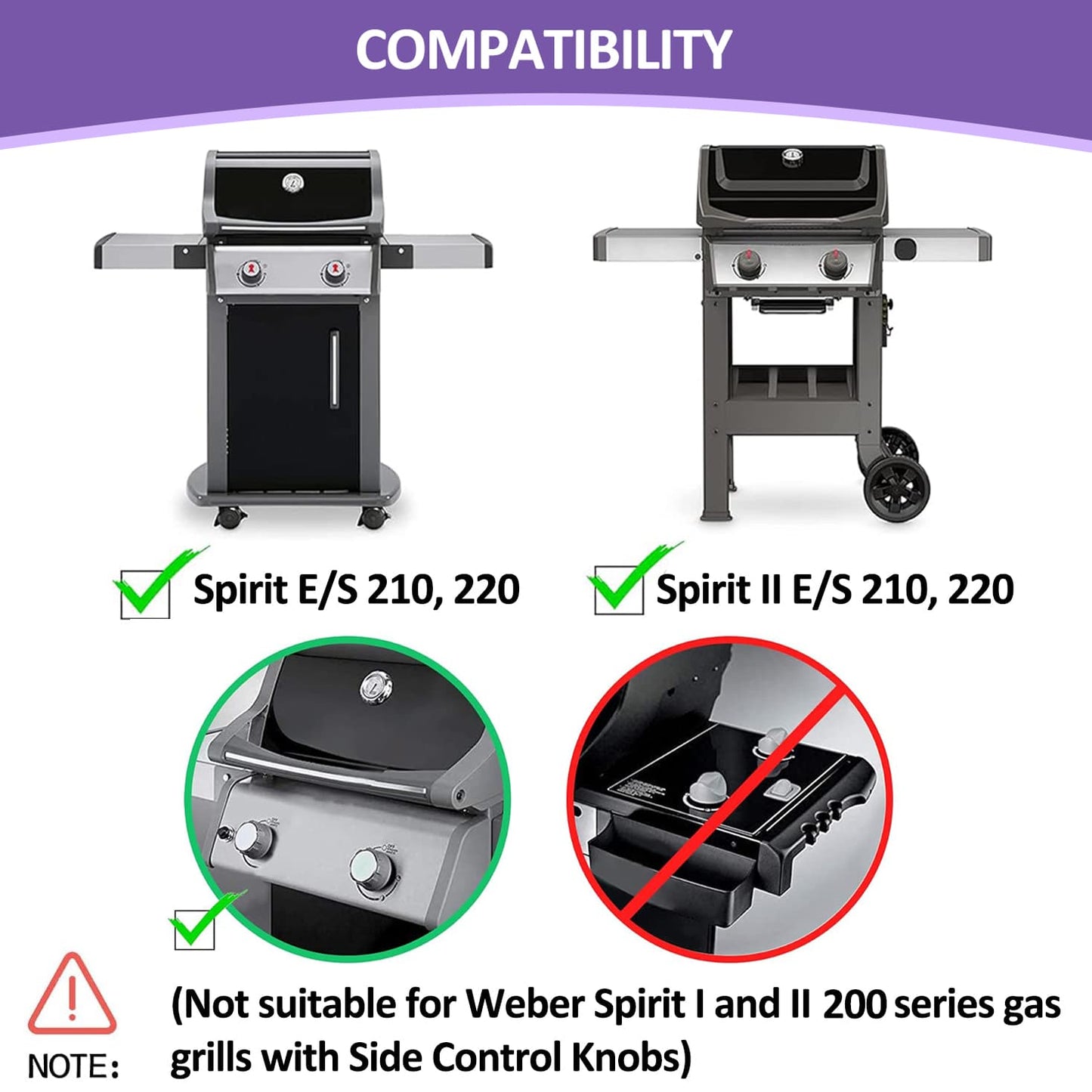 7635 Flavorizer Bars for Weber Spirit 200 & Spirit II 200 Series with Front Control Panel, Spirit E-210, E-220, S-210, S-220, Weber Grill Parts, Porcelain-enameled Steel