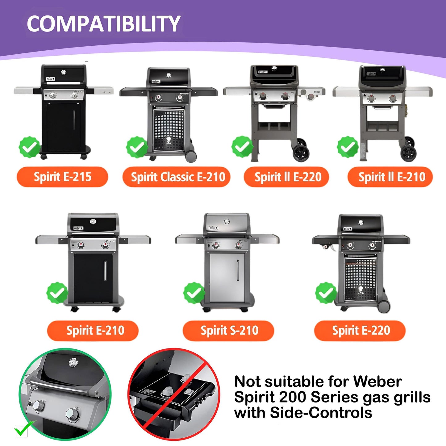 7640 Warming Rack for Weber Spirit 200 & Spirit II 200 Grills (E-210, E-220, S-210, S-220) with Front Controls, Stainless Steel