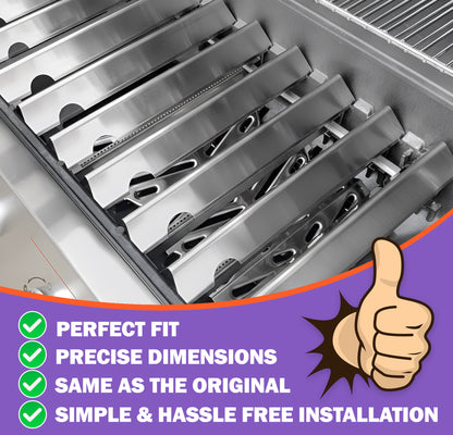 Stainless Steel Flavorizer Bars for Weber Genesis II E-610/S-610 and LX E-640/S-640 (2017 & Newer), Replacement for Weber 66796/66687 - 11 Pack