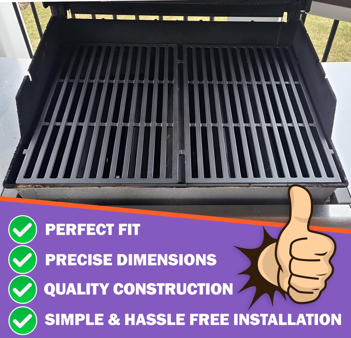 7524 Grill Grates for Weber Genesis 300 Series, Fits E-310/E-320/E-330/S-310/S-320/S-330), Cast Iron