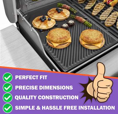 7598 Cast Iron Flat Griddle for Weber Spirit 300 & II 300 Series, Spirit 700/900, Genesis Silver/Gold/Platinum B/C, Genesis 1000–5000 Gas Grills