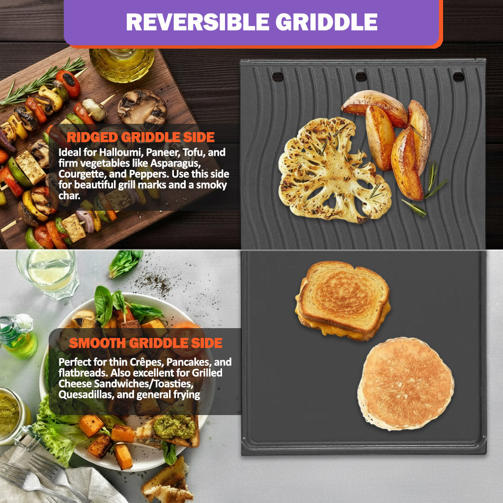 Reversible Cast Iron Griddle for Napoleon Prestige PRO 500 Series Grills, 34.5 x 45 cm
