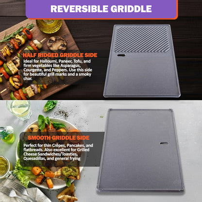 7598 Cast Iron Flat Griddle for Weber Spirit 300 & II 300 Series, Spirit 700/900, Genesis Silver/Gold/Platinum B/C, Genesis 1000–5000 Gas Grills