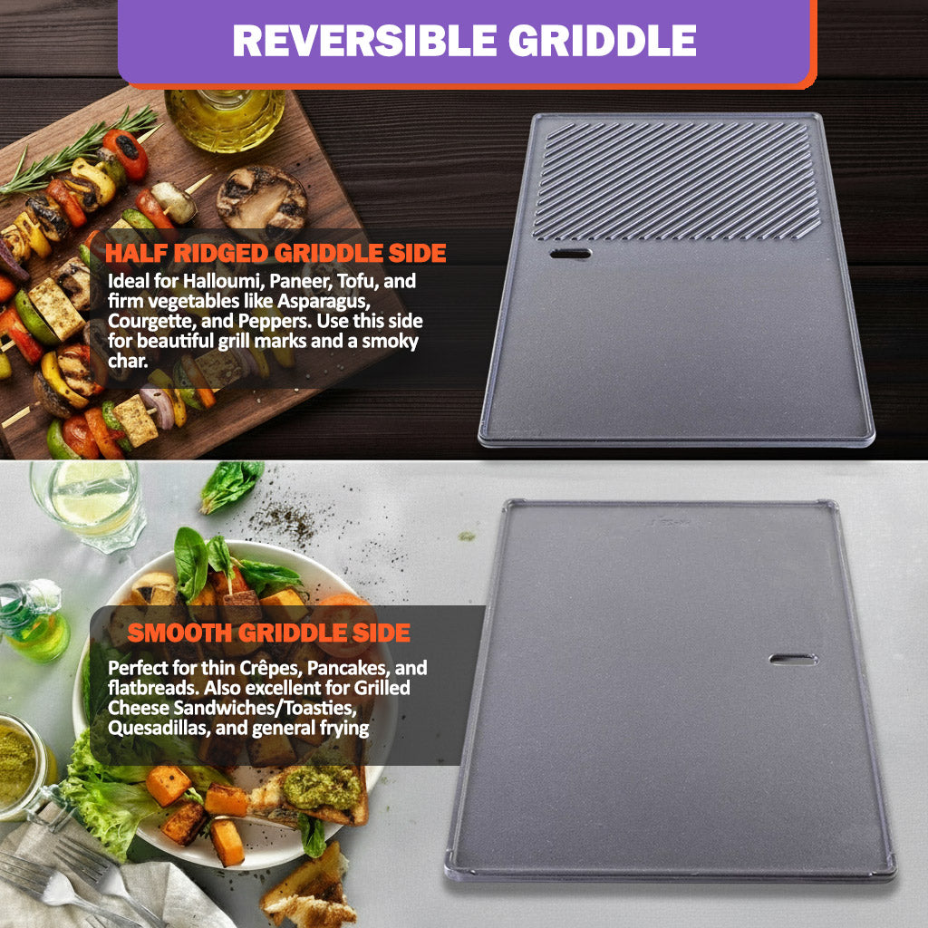 7599 Cast Iron Flat Griddle for Weber Genesis II 300 & 600 Series Grills, Fits E-310, E-335, E-610, Weber Genesis Grill Accessory