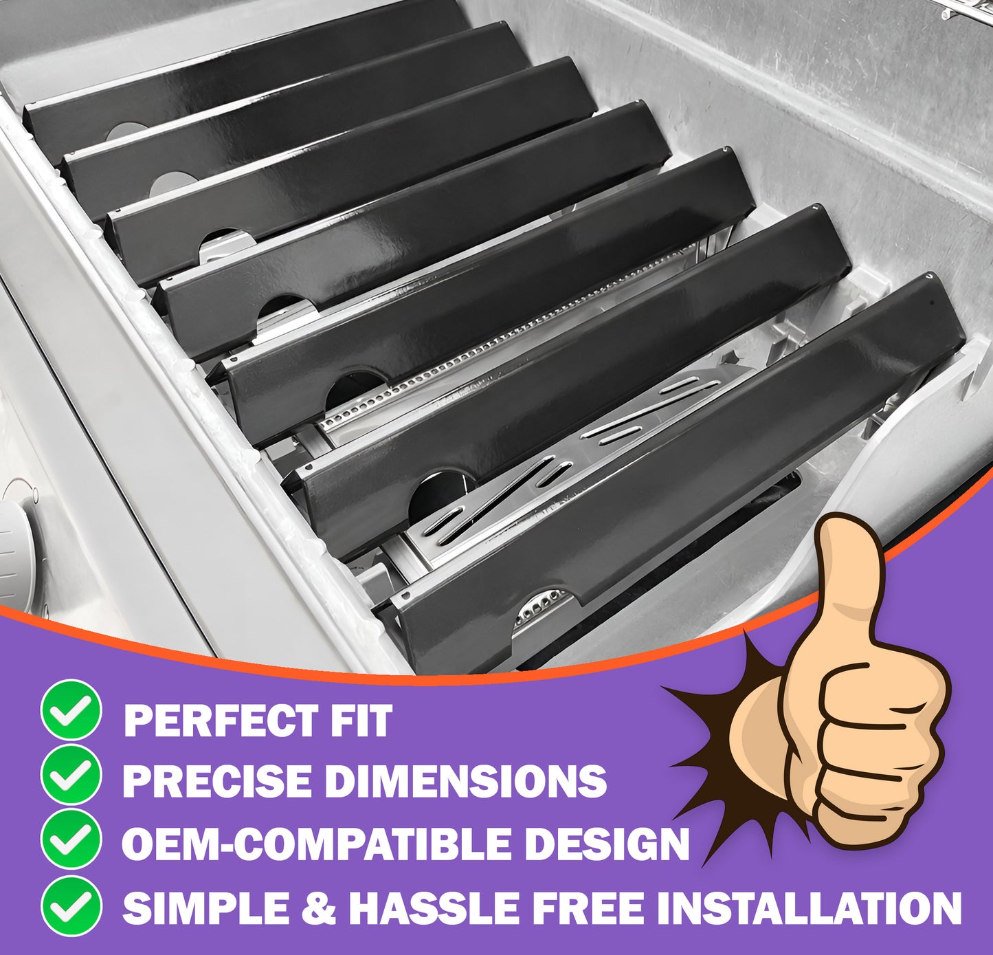 66033 / 66797 Flavorizer Bars (Branderbeschermers) voor Weber GS4 Genesis II 400 / LX 400-serie E-410/ S-410/ SE-410/ E-435 / S-435/ LX E/S-440 gasbarbecues, porselein-geëmailleerd staal