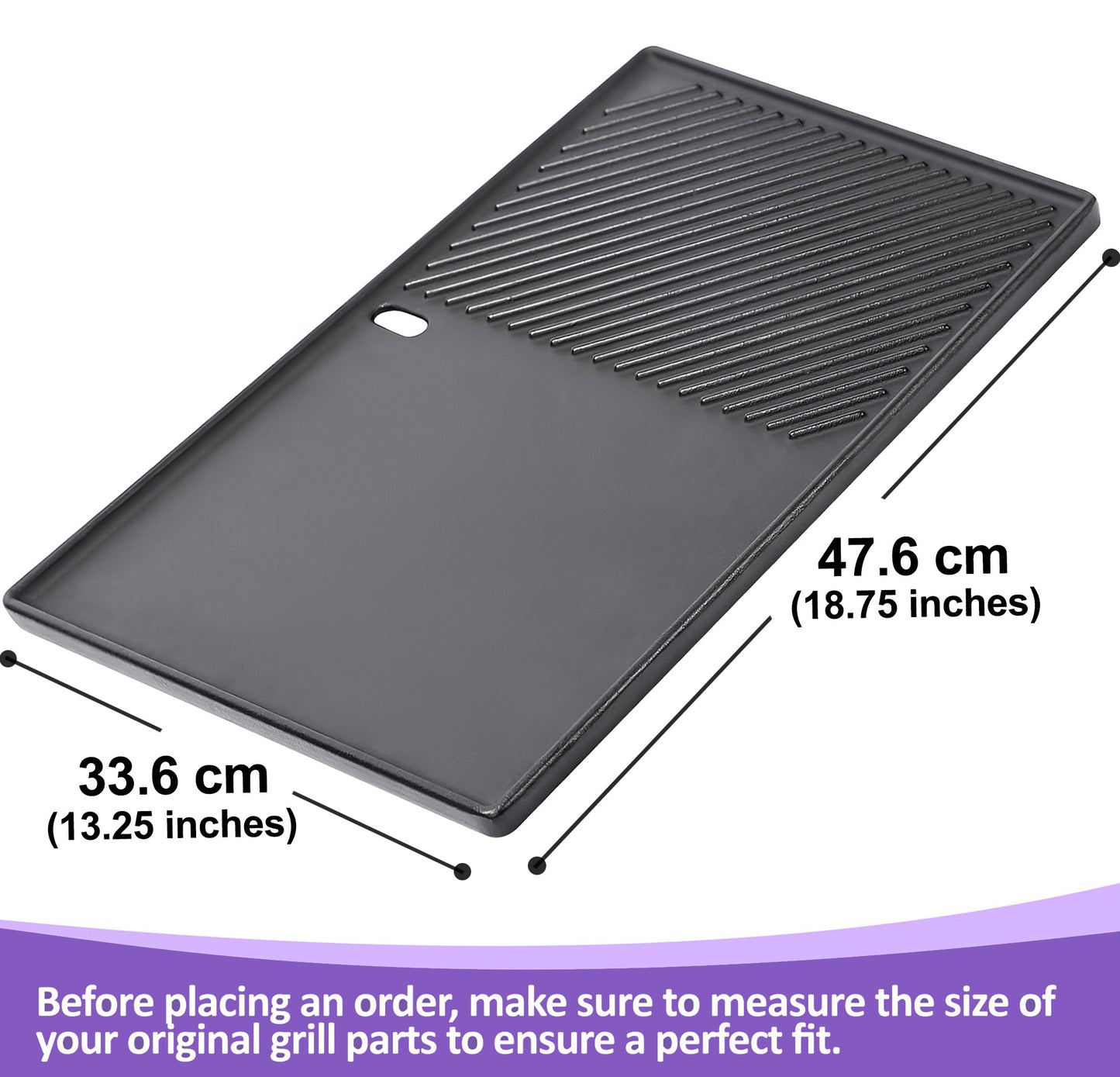 7599 Cast Iron Flat Griddle for Weber Genesis II 300 & 600 Series Grills, Fits E-310, E-335, E-610, Weber Genesis Grill Accessory