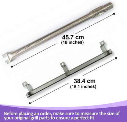 Grill Burners & Crossover Channel for Weber Spirit E-310, E-325, EP-325, E-335, EP-335 Grills (made in 2025 & newer), SS 439 Stainless Steel, 3-Pack