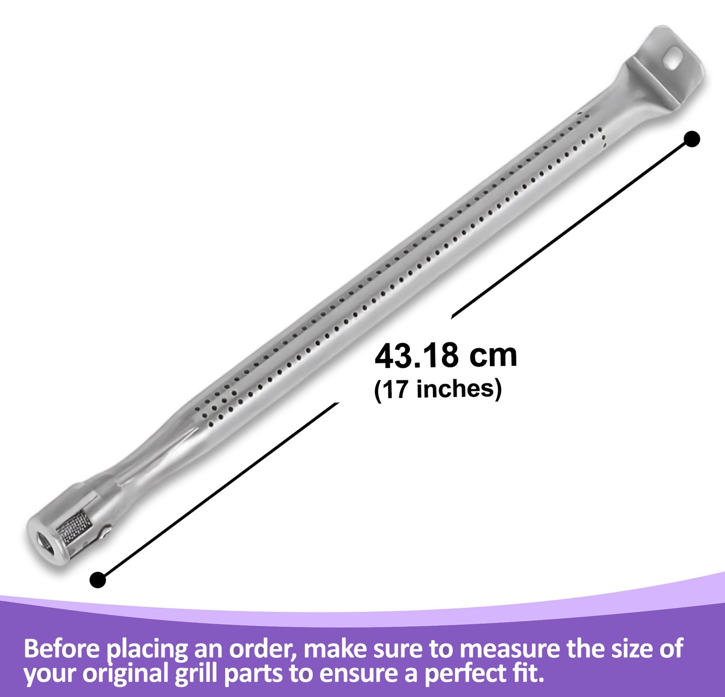 4-Pack Replacement Grill Burners for Napoleon Freestyle 425, Prestige Pro 500, Rogue 525, & Legend 425 Series Grills, Stainless Steel