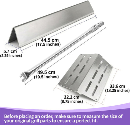 Flavorizer Bars, Burners & Heat Deflectors Set for Weber Genesis 330 Grills (2011–2016) - Fits Genesis S-330, ESP-330, Stainless Steel