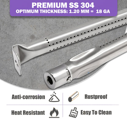 4-Pack Replacement Grill Burners for Napoleon Freestyle 425, Prestige Pro 500, Rogue 525, & Legend 425 Series Grills, Stainless Steel