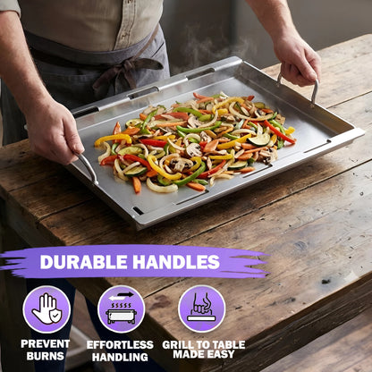 Full-Size Griddle for Weber Spirit 300, Spirit II 300 (2007–2024), Spirit 400 Grills | Fits E-310/E-315/E-320/E-330/E-425/E-435 & more | Stainless Steel (Replaces 6787)