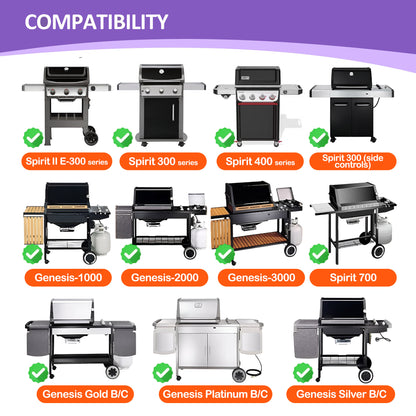 Gjutjärns grillgaller till Weber Spirit & Spirit II 300-serien (E-310, E-320, E-330), Spirit 700, Genesis Silver/Gold/Platinum B & C, 1000-5000 grillar – ersätter Weber 7638
