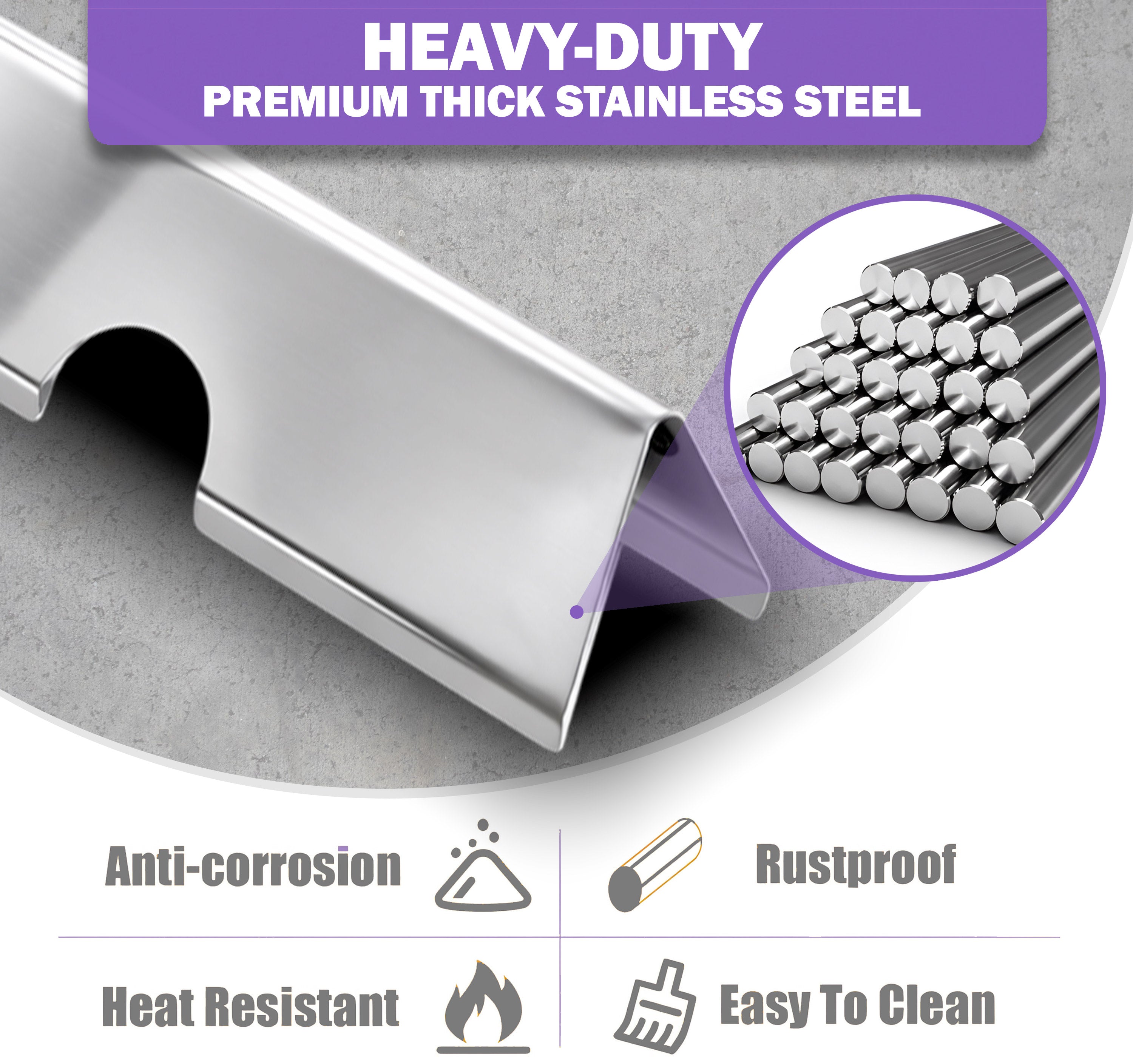 66033/66797 Flavorizer Bars for Weber GS4 Genesis II 400 / LX 400 Series E-410/ S-410/ SE-410/ E-435 / S-435/ LX E/S-440 Gas Grills, Stainless Steel