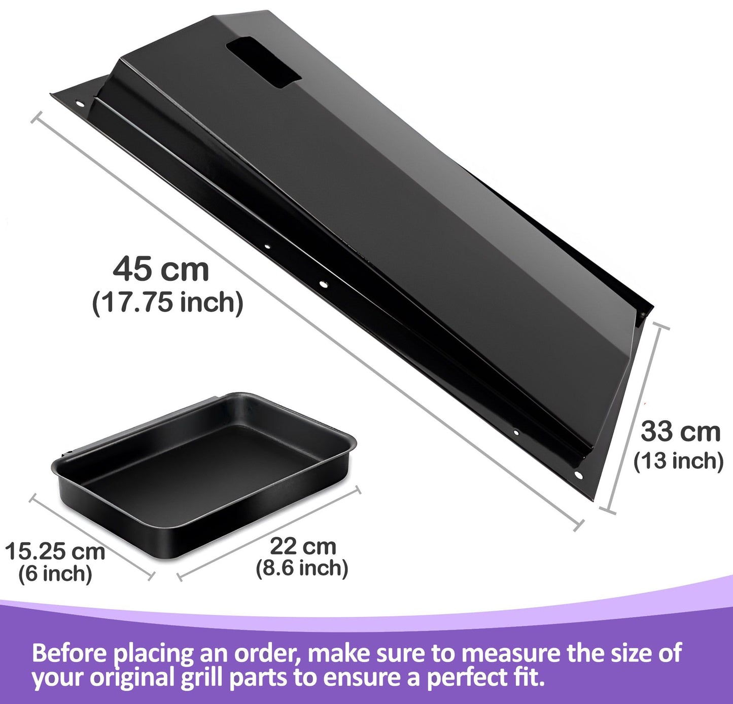 Grease Tray Set for Weber Spirit 300 Series Grills (2009-2012 Side Controls) | Fits E-310, E-320, EP-310, EP-320, SP-310 & More | Replaces 91354