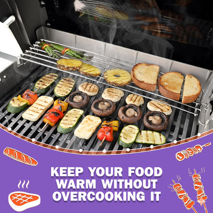 7640 Warming Rack for Weber Spirit 200 & Spirit II 200 Grills (E-210, E-220, S-210, S-220) with Front Controls, Stainless Steel