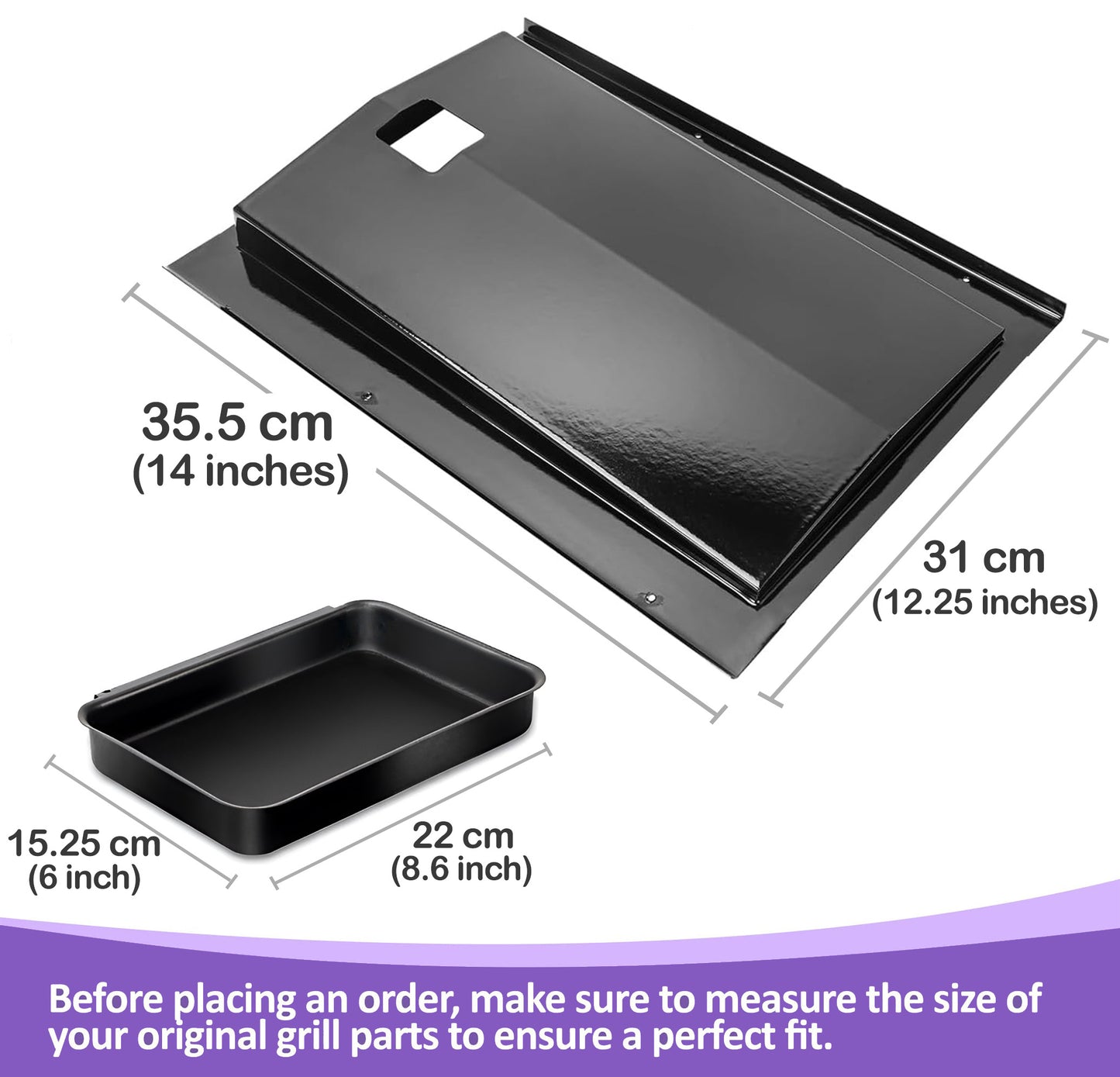 69803 Grease Tray for Weber Spirit 200 Series Grills (E-210/E-220/S-210/S-220) with Front Control Knobs, 35.6cm x 31cm Replacement Drip Tray