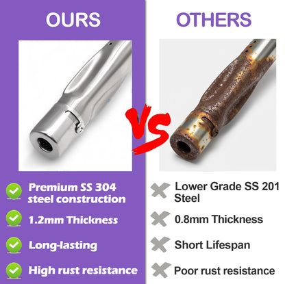 4-Pack Replacement Grill Burners for Napoleon Freestyle 425, Prestige Pro 500, Rogue 525, & Legend 425 Series Grills, Stainless Steel