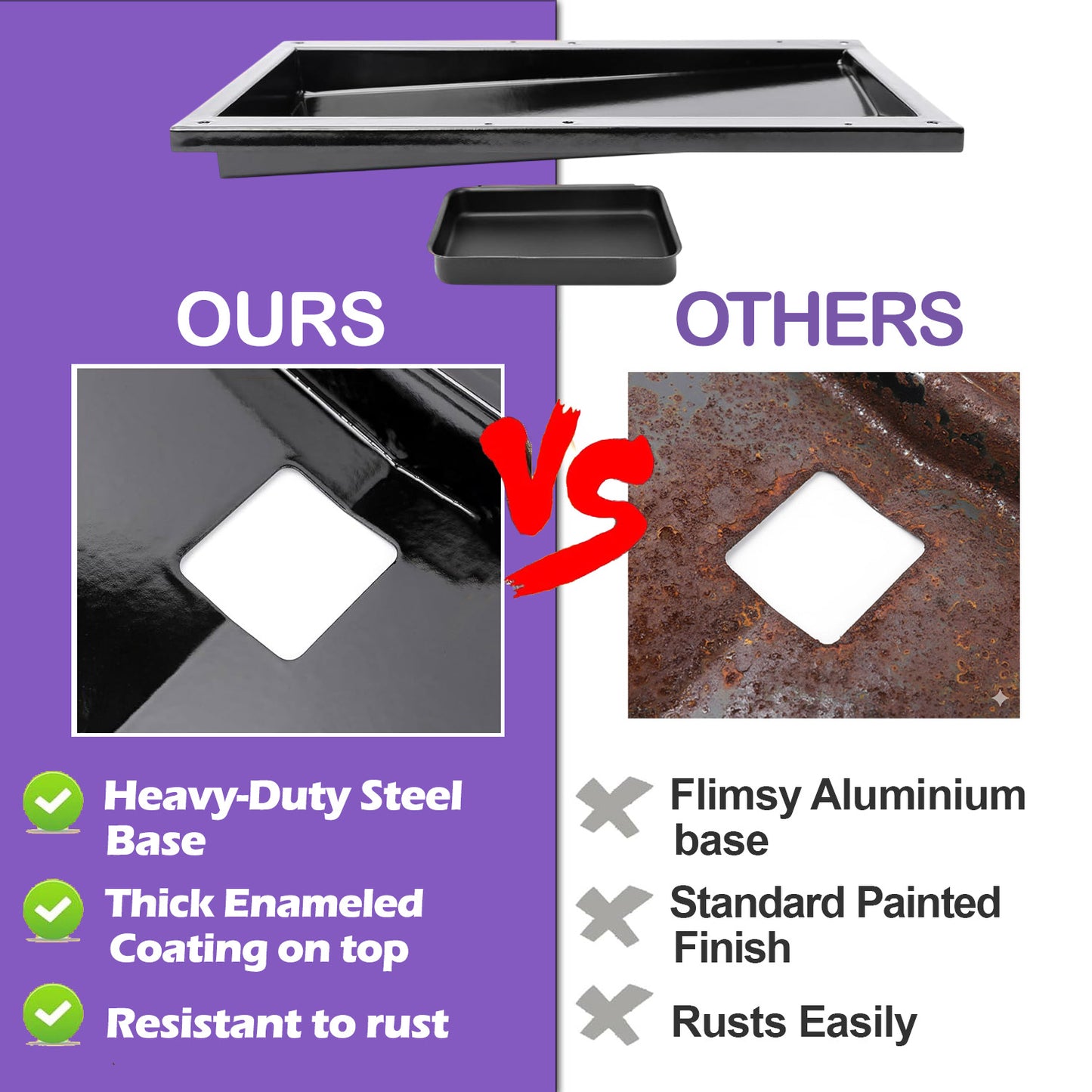 69804 Grease Tray with Grease Cup for Weber Spirit 300 Series Grills (E310/ E320/ S310/ S320) , 44.5 cm x 31cm Replacement Drip Tray