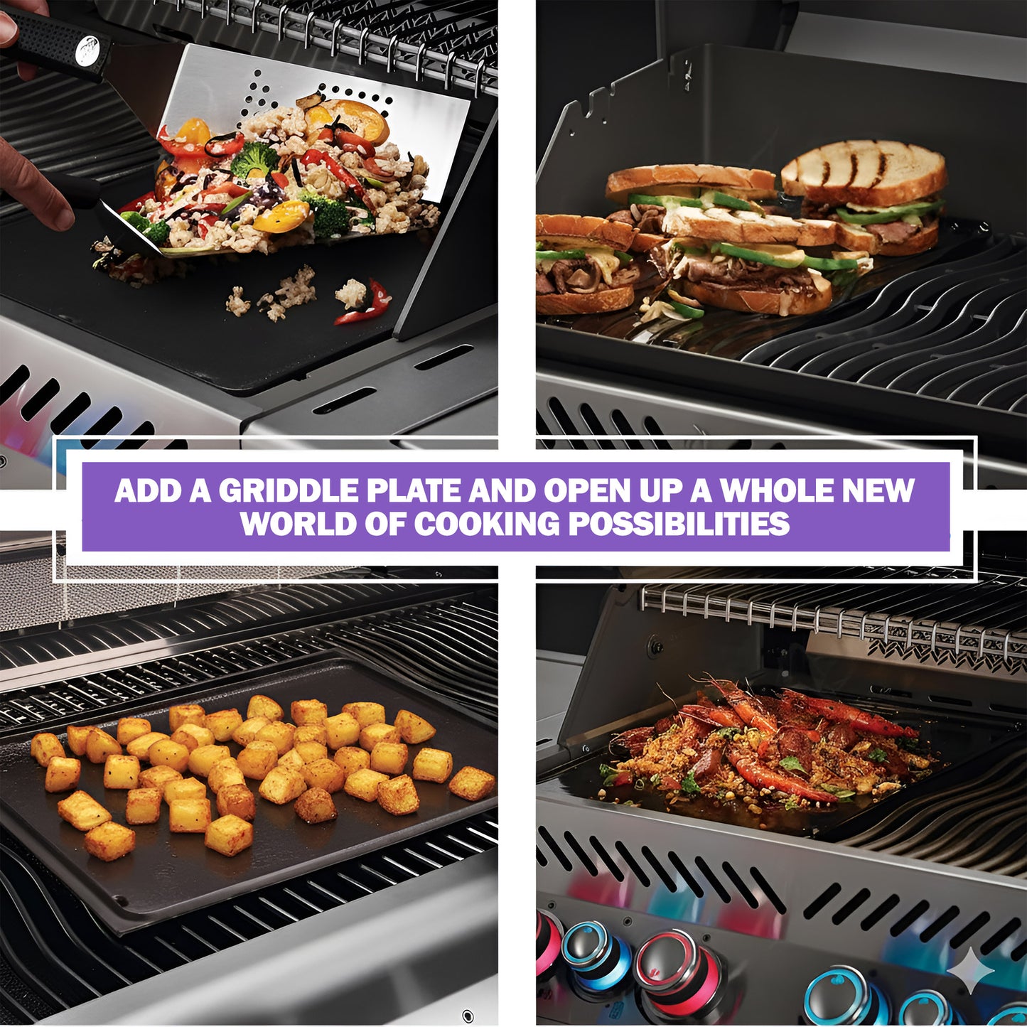 Reversible Cast Iron Griddle for Napoleon Prestige PRO 500 Series Grills, 34.5 x 45 cm