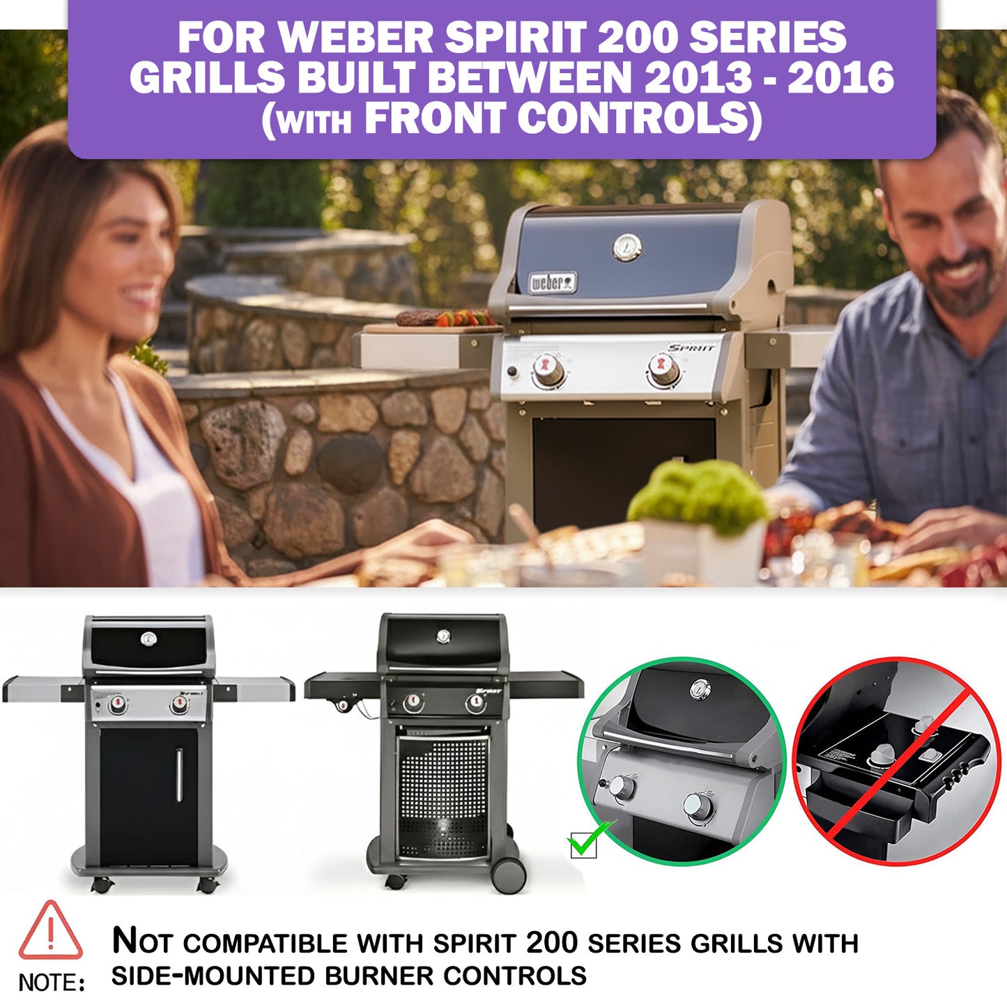 69803 Grease Tray for Weber Spirit 200 Series Grills (E-210/E-220/S-210/S-220) with Front Control Knobs, 35.6cm x 31cm Replacement Drip Tray