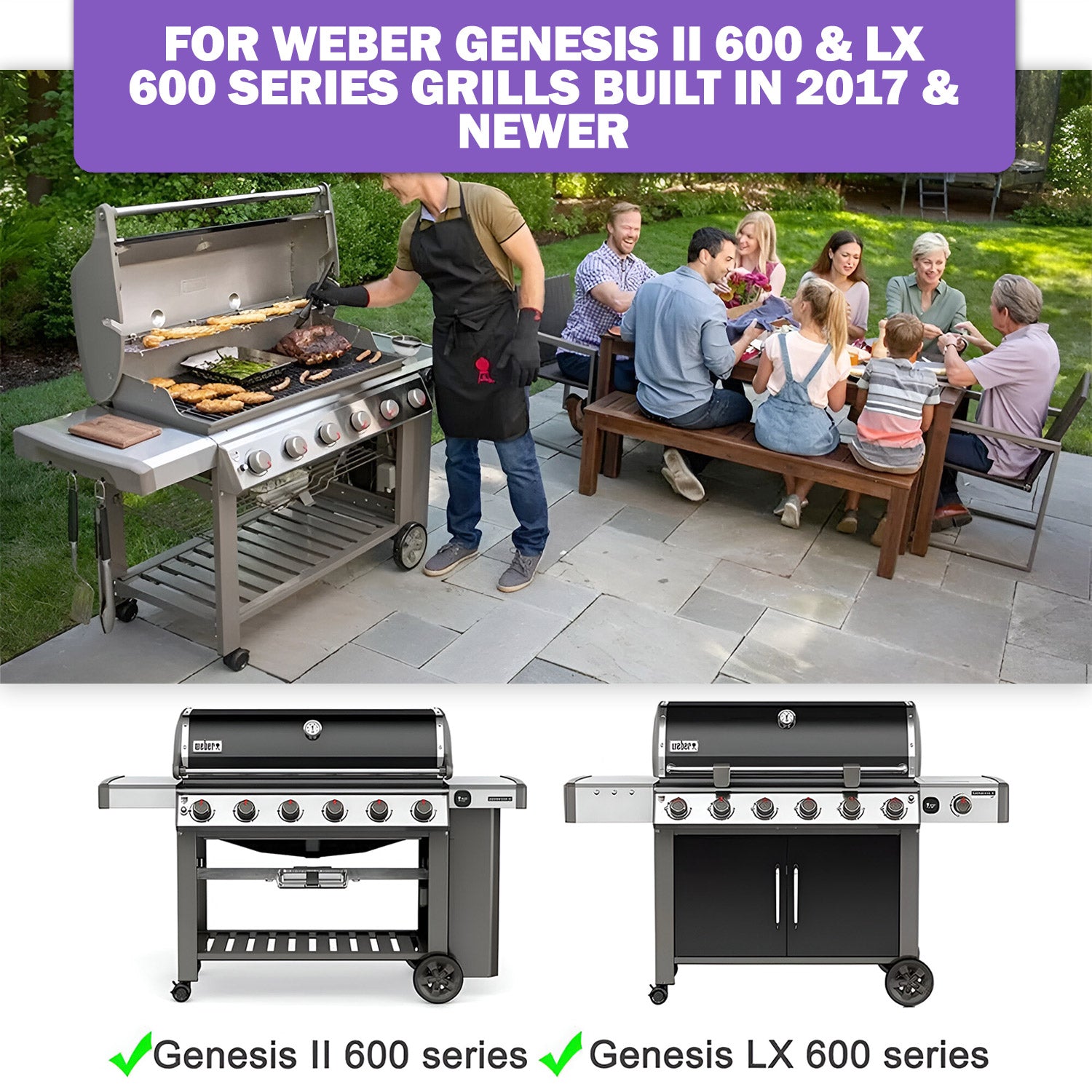 Flavorizer Bars for Weber Genesis II 610/640 | Enameled Steel