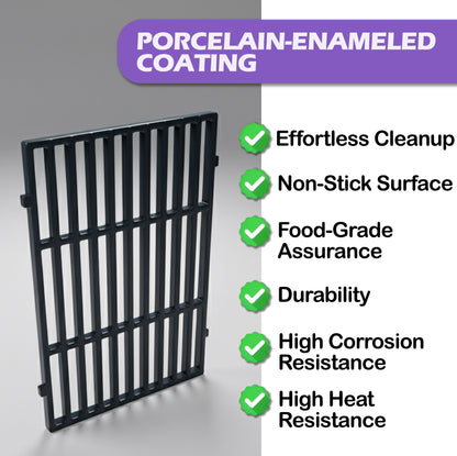 Porcelain-Enameled Steel Grill Grates for Weber Spirit & Spirit II 300 Series (E-310, E-320, E-330), Spirit 700, Genesis Silver/Gold/Platinum B & C, 1000-5000 Grills, Replaces Weber 7638