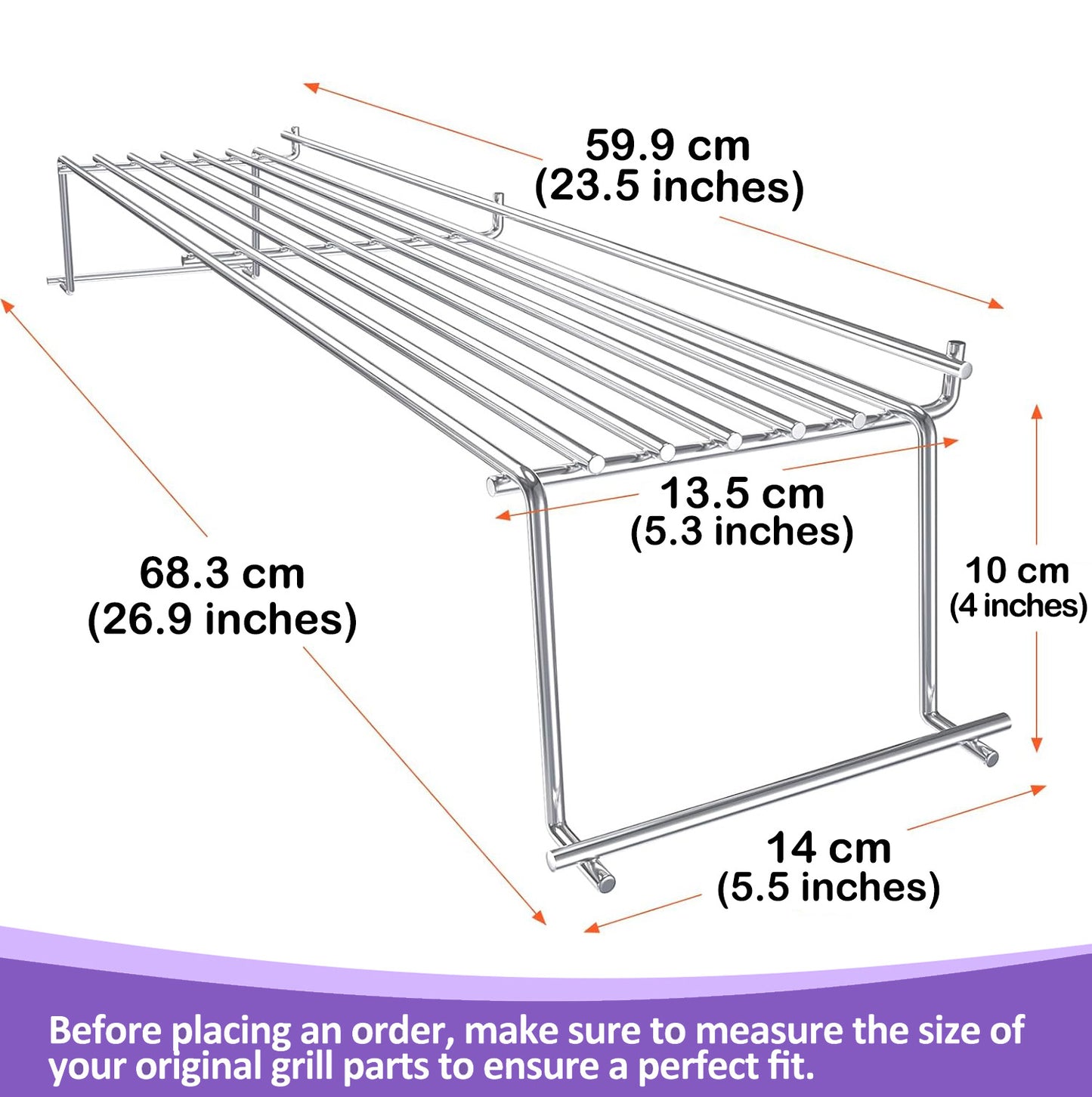 65054 Warming Rack for Weber Genesis 300 Series Grills (E-310, E-320, E-330, S-310, S-320, S-330) Stainless Steel